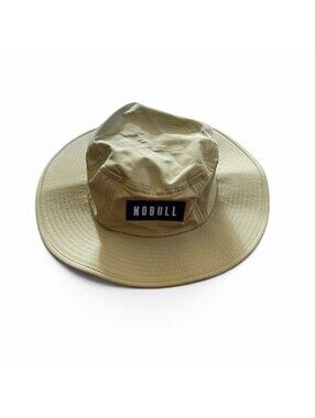NOBULL Khaki Adventure Hat S/M Wide Brim Sun Boonie Tan Adjustable Chin Cord
